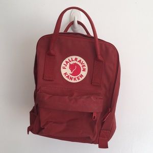 Fjallraven Kånken Red Distrissed Mini Backpack